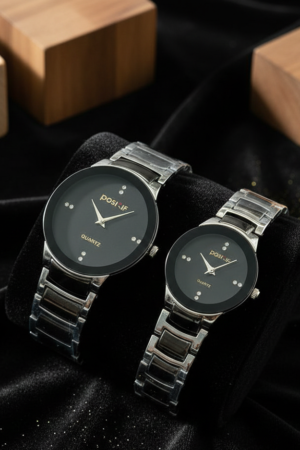 POSITIF Couple Watch – Elegant Matching His & Her Timepieces | Stylish Pair Gift For Lovers, Anniversary & Special Occasions (Without Box random colour)