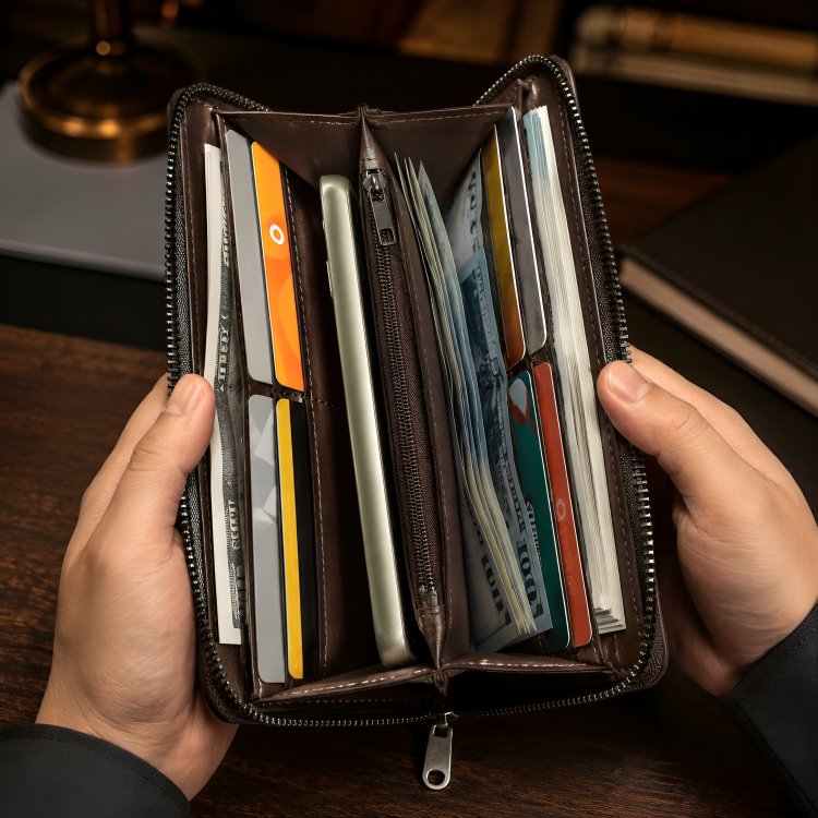 Balebaily Long Wallet for Men with Zipper Pocket - Image 2