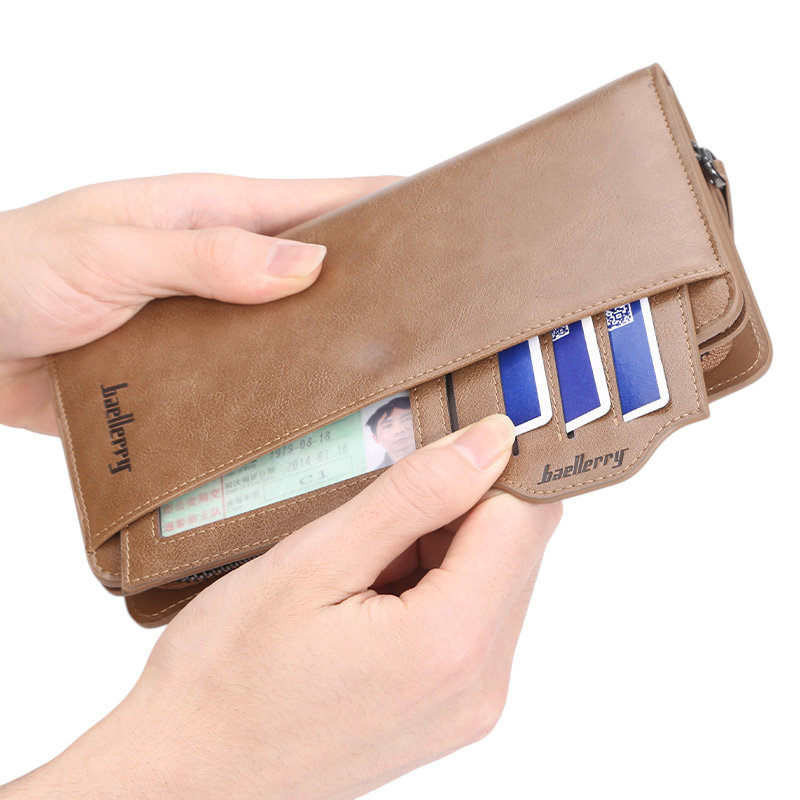 Balebaily Long Wallet for Men with Zipper Pocket - Image 3