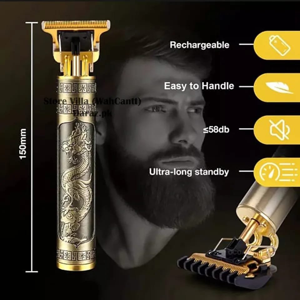 Vintage T9 Professional Trimmer – Close-Cutting T-Blade Hair Clipper for Men - Metal Body - Image 2